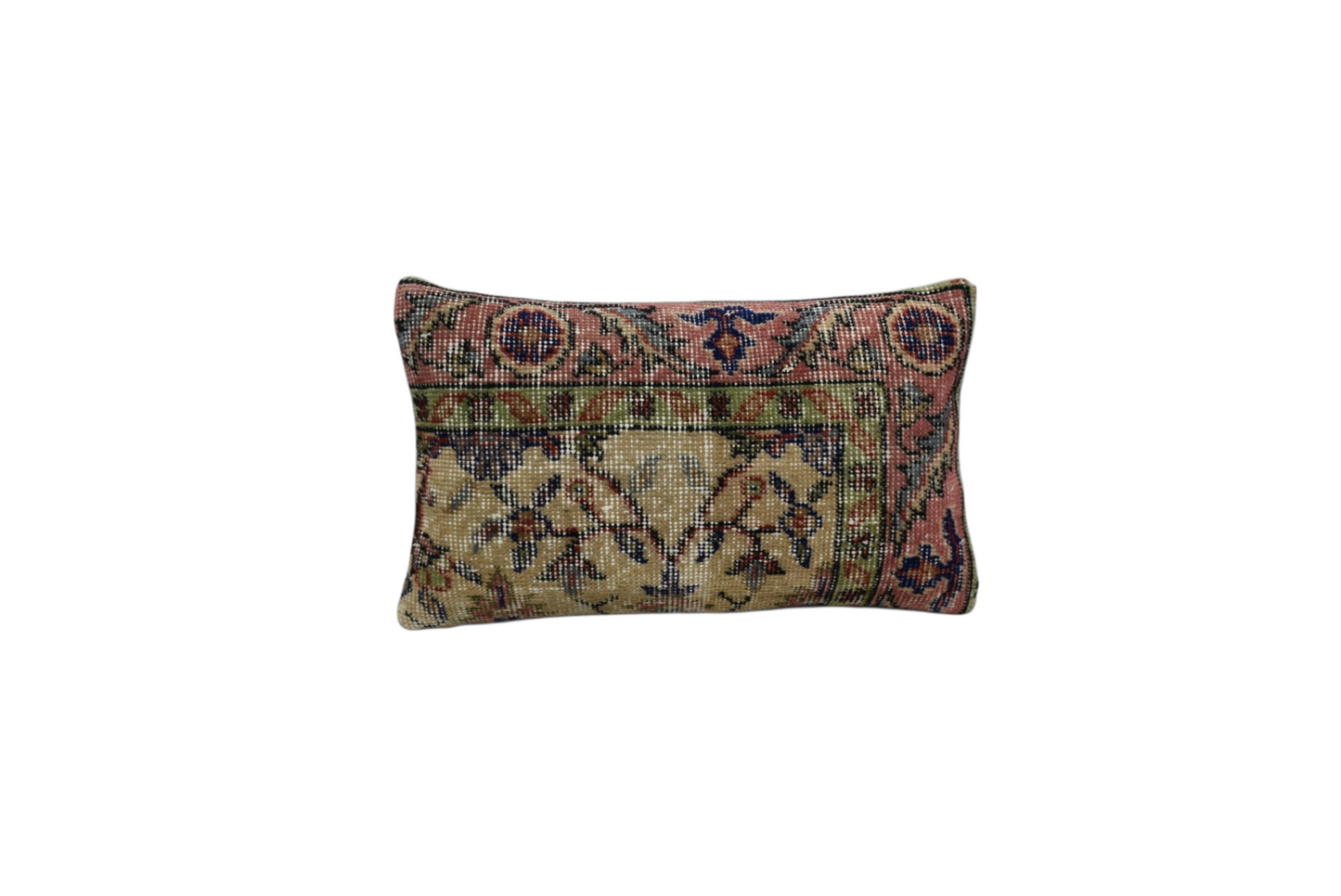 Kilim Antik El Dokuma Dekoratif Lumbar Halı Kırlent Yastık Kılıfı 1024 - Vintage - Çok Renkli
