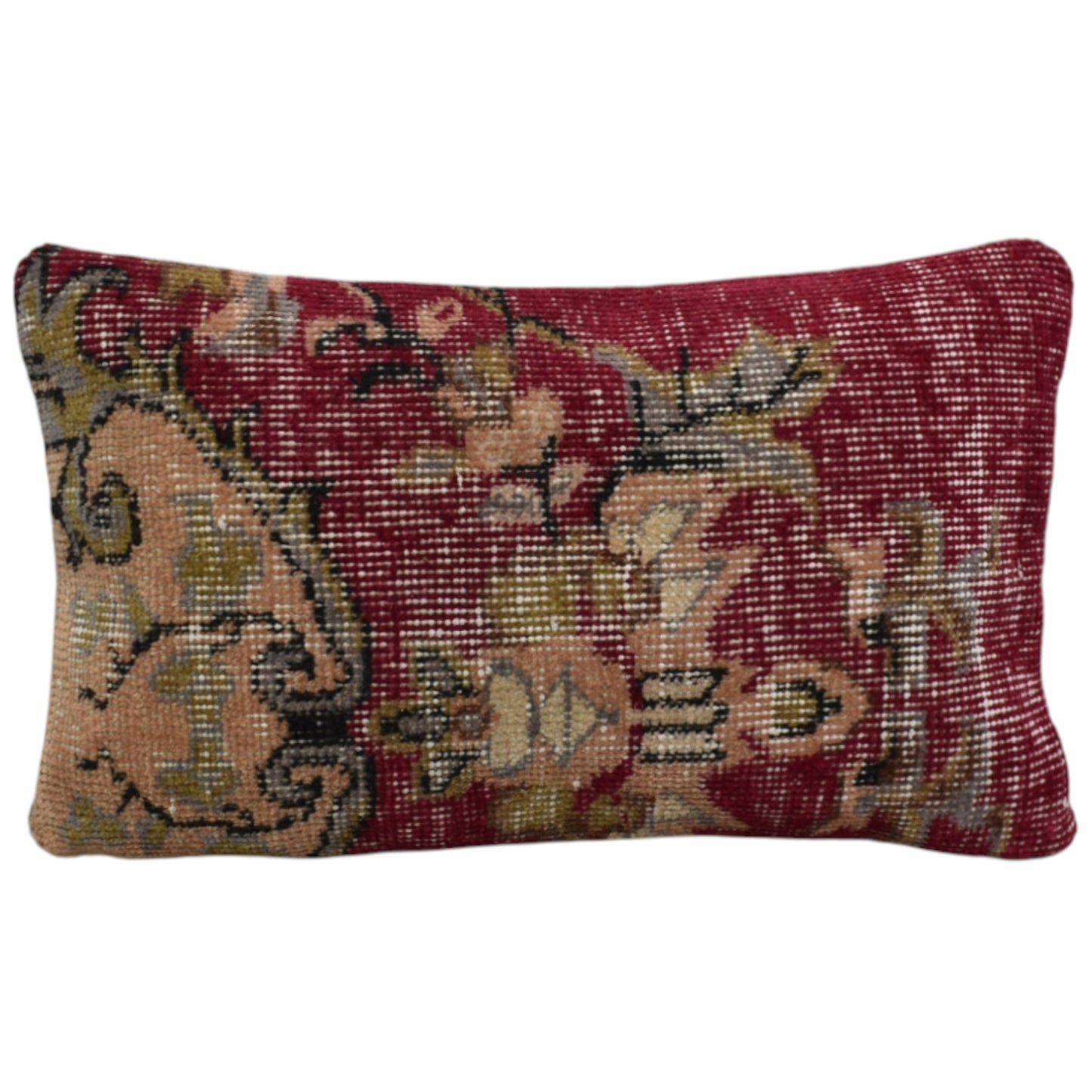 Kilim Antik El Dokuma Dekoratif Lumbar Halı Kırlent Yastık Kılıfı 1030 - Vintage - Çok Renkli