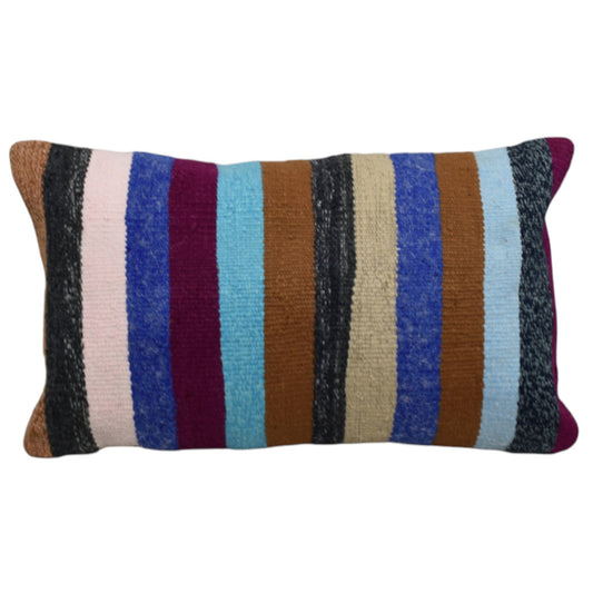 Kilim Antik El Dokuma Dekoratif Lumbar Kilim Kırlent Yastık Kılıfı 1037 - Yeni - Çok Renkli