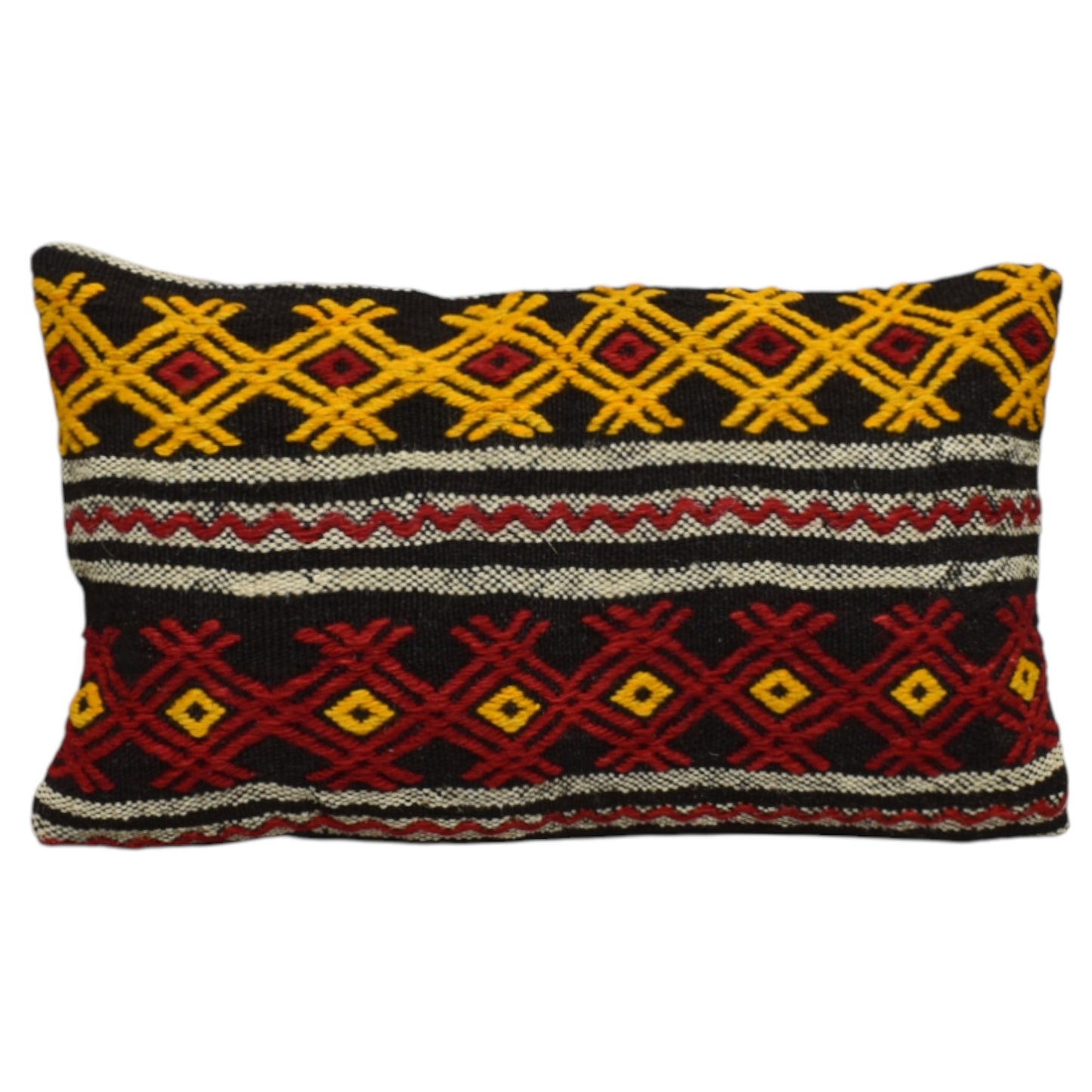 Kilim Antik El Dokuma Dekoratif Lumbar Kilim Kırlent Yastık Kılıfı 1045 - Yeni - Çok Renkli