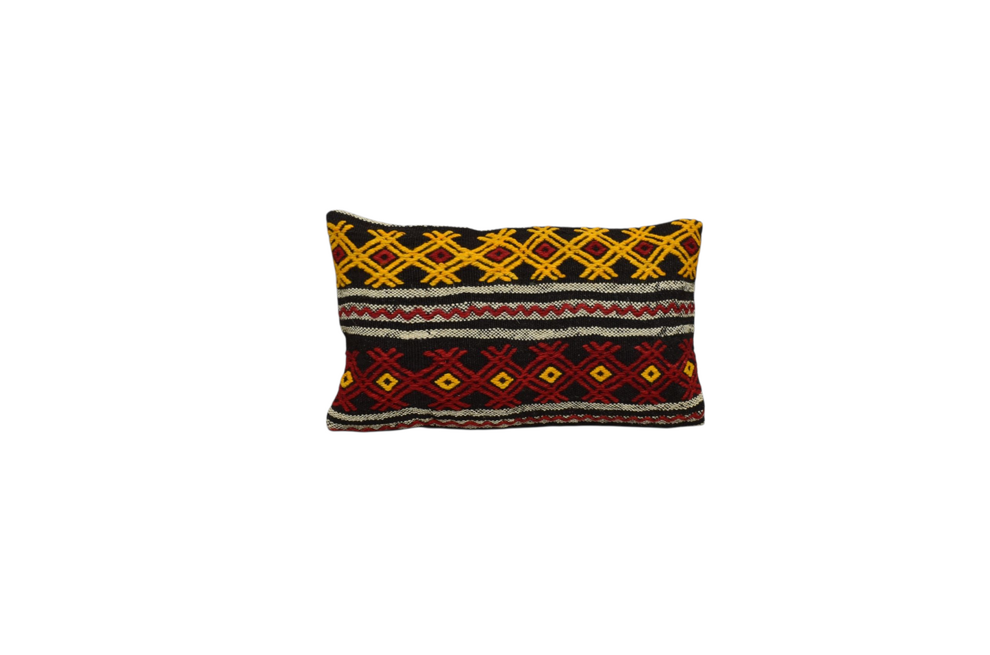 Kilim Antik El Dokuma Dekoratif Lumbar Kilim Kırlent Yastık Kılıfı 1045 - Yeni - Çok Renkli