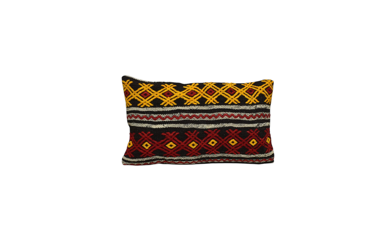 Kilim Antik El Dokuma Dekoratif Lumbar Kilim Kırlent Yastık Kılıfı 1045 - Yeni - Çok Renkli