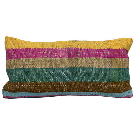 Kilim Antik El Dokuma Dekoratif Lumbar Kilim Kırlent Yastık Kılıfı 1056 - Yeni - Çok Renkli