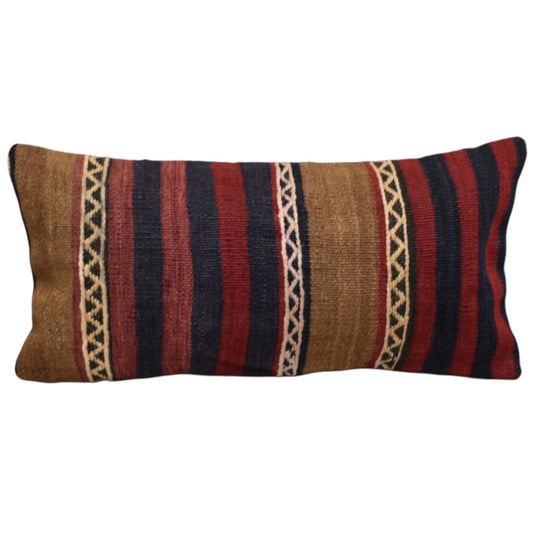 Kilim Antik El Dokuma Dekoratif Lumbar Kilim Kırlent Yastık Kılıfı 1063 - Yeni - Çok Renkli