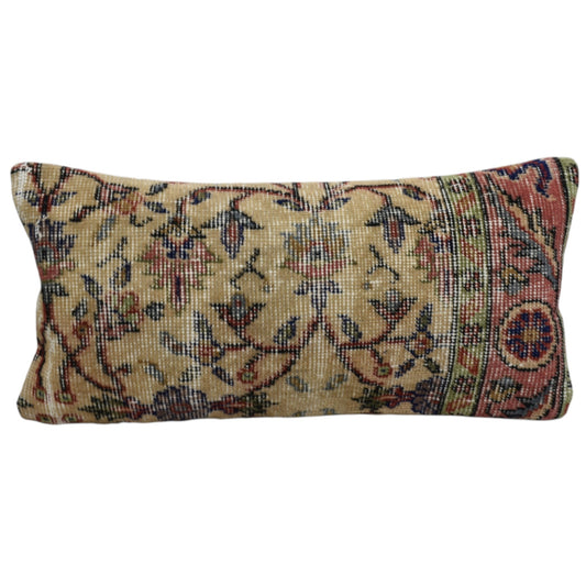 Kilim Antik El Dokuma Dekoratif Lumbar Halı Kırlent Yastık Kılıfı 1067 - Vintage - Çok Renkli