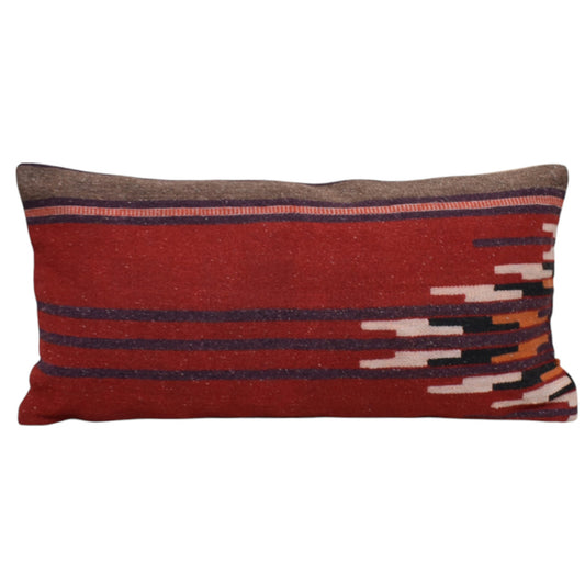 Kilim Antik El Dokuma Dekoratif Lumbar Kilim Kırlent Yastık Kılıfı 1076 - Yeni - Çok Renkli