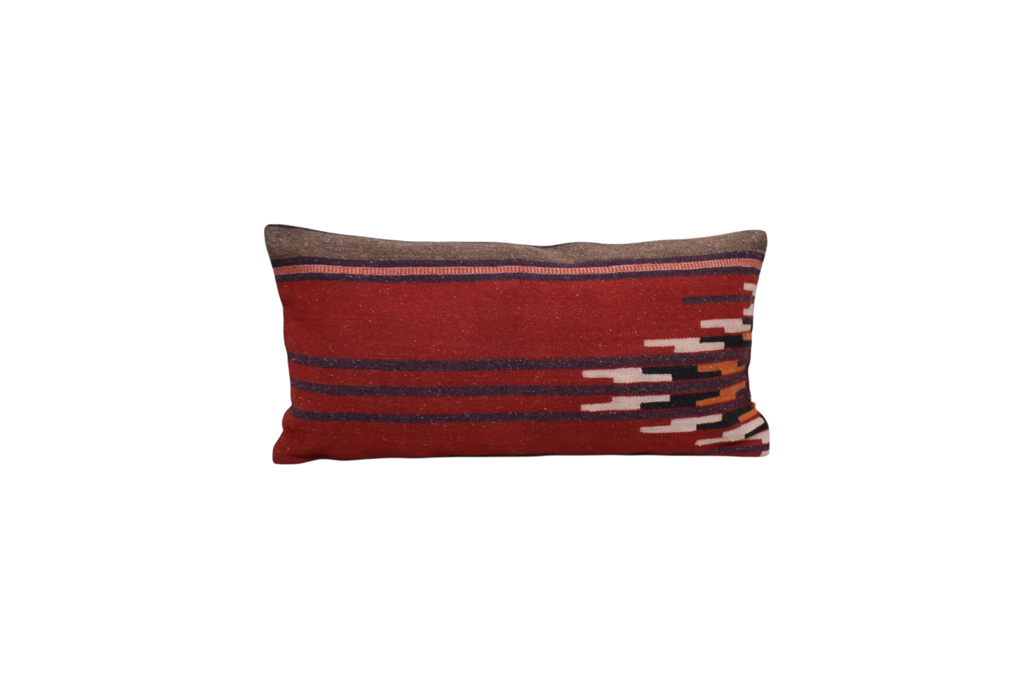 Kilim Antik El Dokuma Dekoratif Lumbar Kilim Kırlent Yastık Kılıfı 1076 - Yeni - Çok Renkli