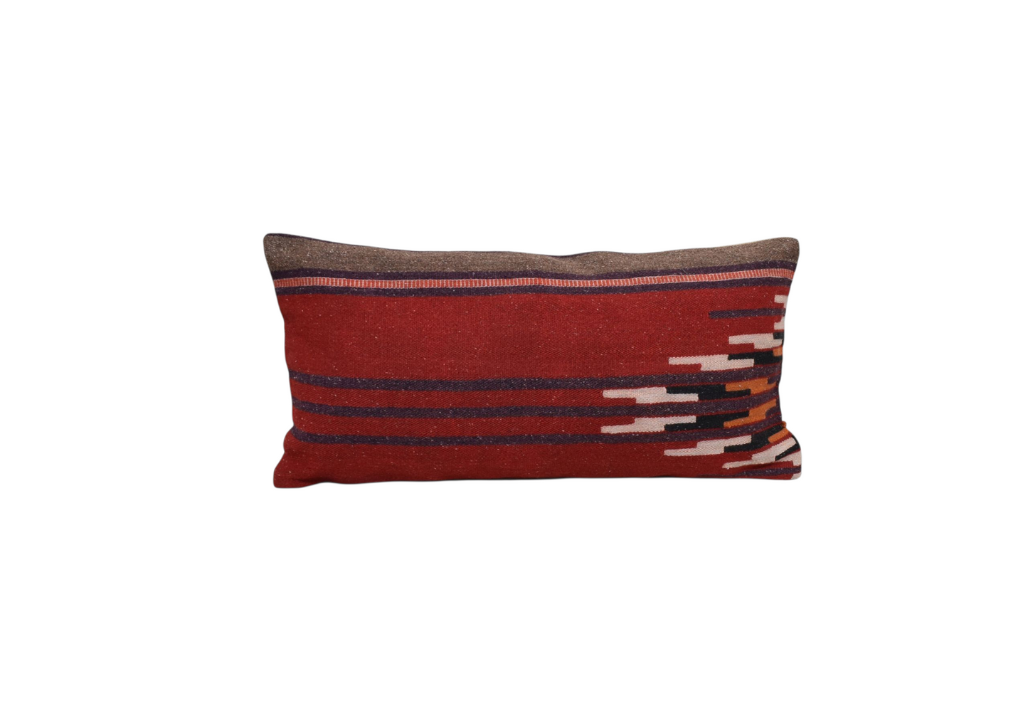 Kilim Antik El Dokuma Dekoratif Lumbar Kilim Kırlent Yastık Kılıfı 1076 - Yeni - Çok Renkli