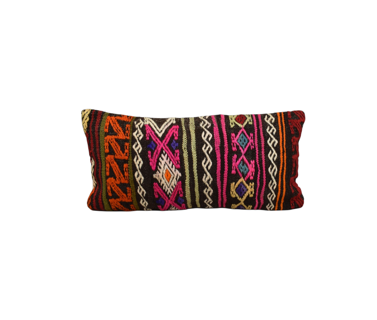 Kilim Antik El Dokuma Dekoratif Lumbar Kilim Kırlent Yastık Kılıfı 1077 - Yeni - Çok Renkli