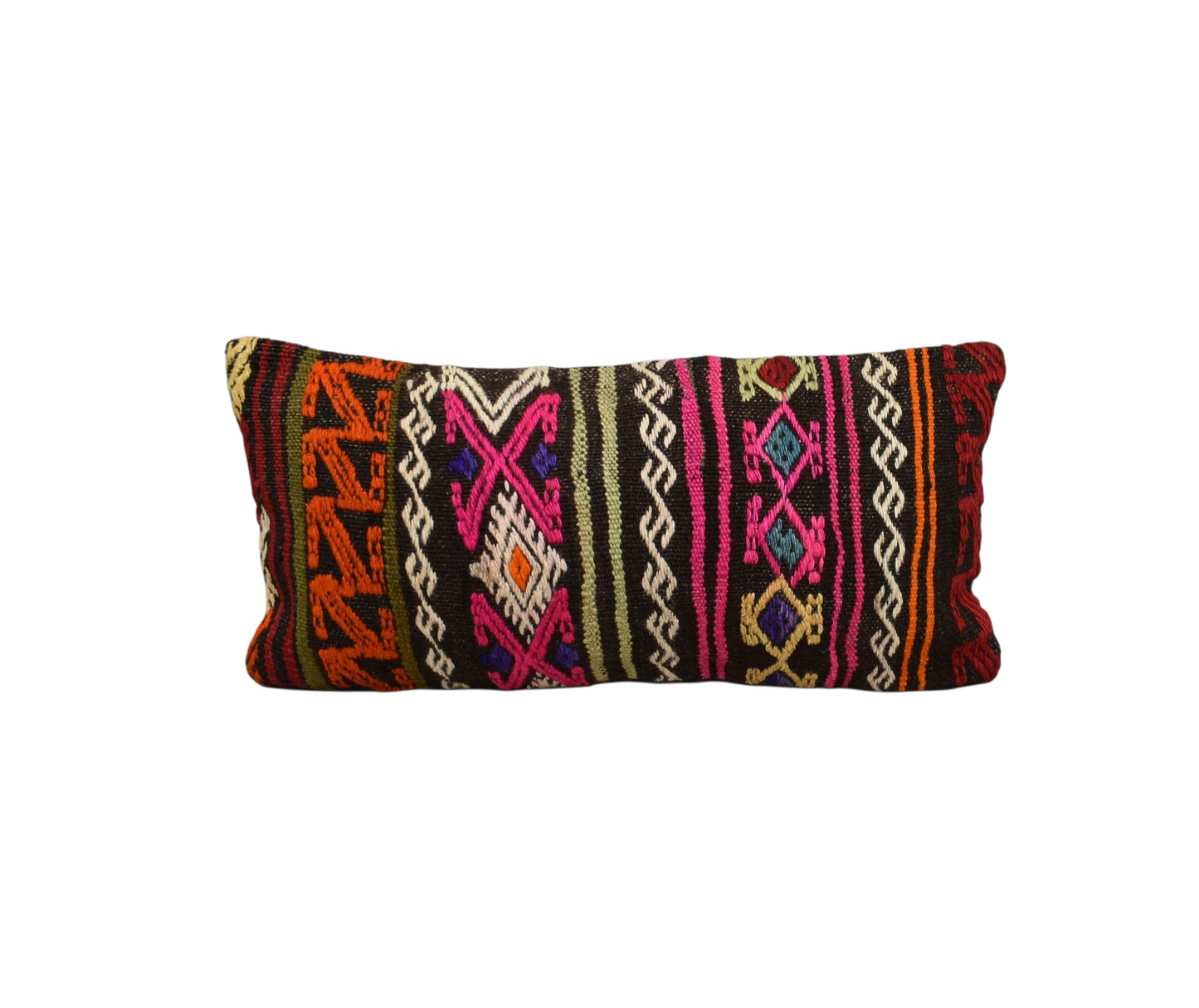 Kilim Antik El Dokuma Dekoratif Lumbar Kilim Kırlent Yastık Kılıfı 1077 - Yeni - Çok Renkli