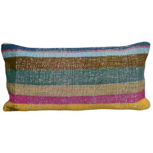Kilim Antik El Dokuma Dekoratif Lumbar Kilim Kırlent Yastık Kılıfı 1082 - Yeni - Çok Renkli