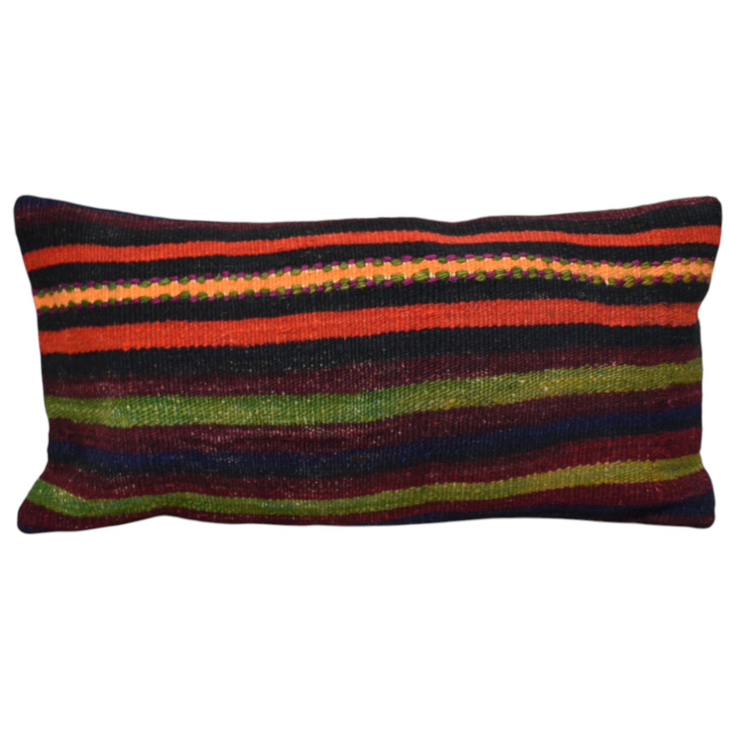 Kilim Antik El Dokuma Dekoratif Lumbar Kilim Kırlent Yastık Kılıfı 1088 - Yeni - Çok Renkli