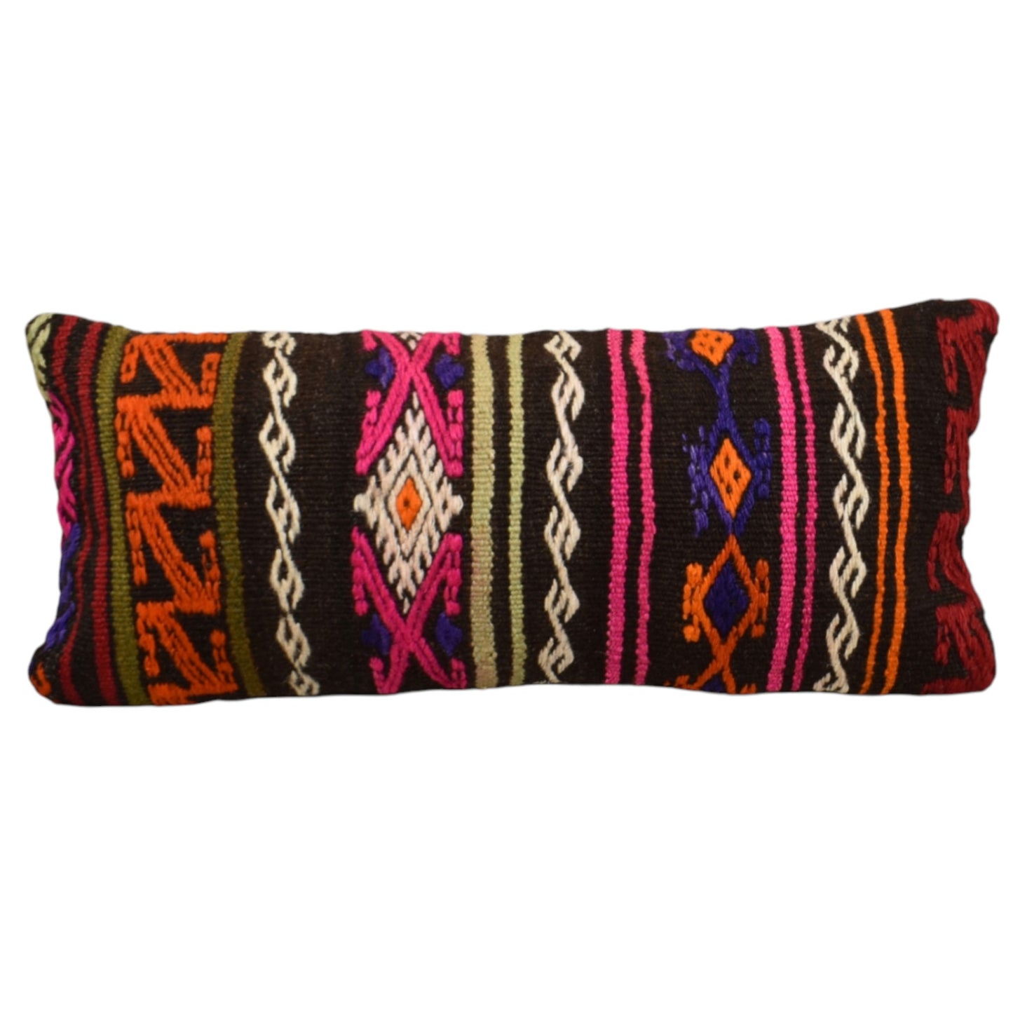 Kilim Antik El Dokuma Dekoratif Lumbar Kilim Kırlent Yastık Kılıfı 1092 - Yeni - Çok Renkli