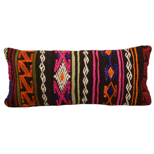 Kilim Antik El Dokuma Dekoratif Lumbar Kilim Kırlent Yastık Kılıfı 1092 - Yeni - Çok Renkli