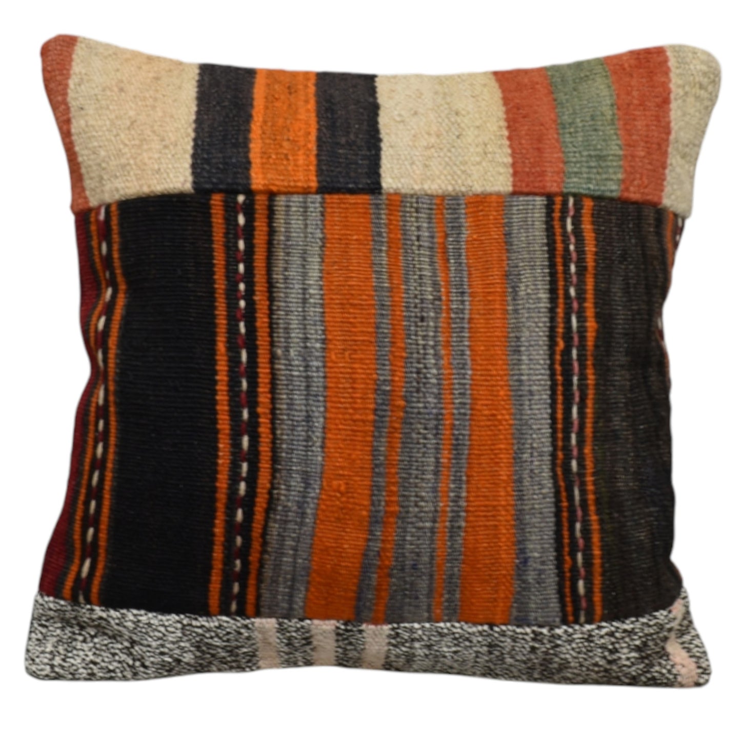 Kilim Antik El Dokuma Patchwork Kırkyama Dekoratif Kilim Kırlent Yastık Kılıfı 1156 - Yeni - Çok Renkli