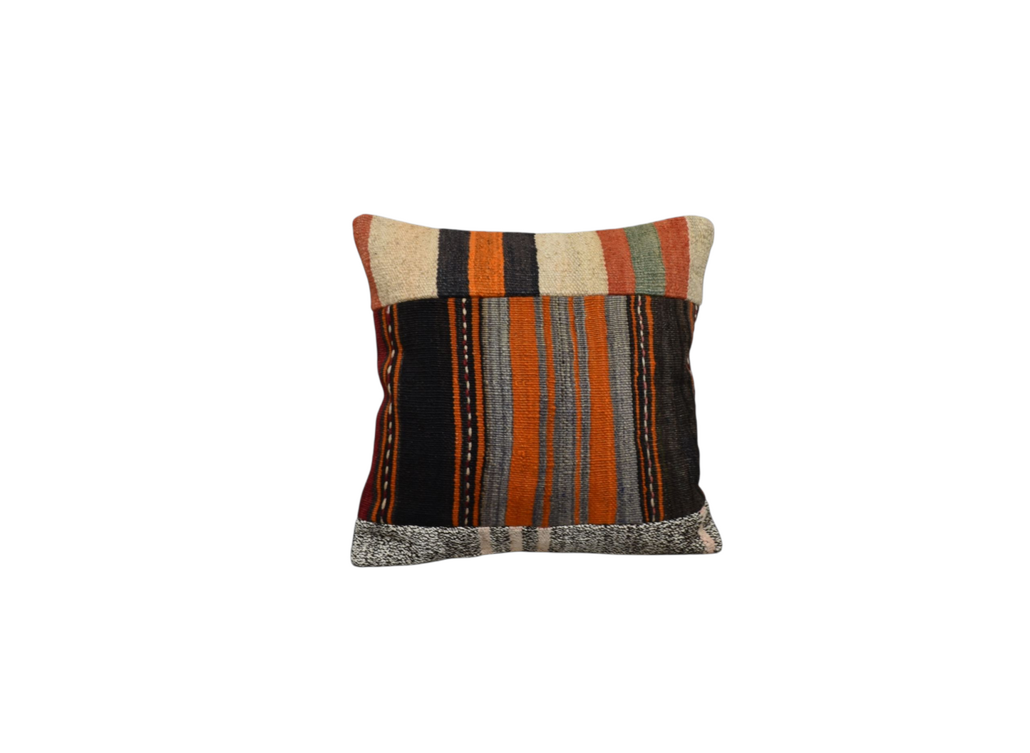 Kilim Antik El Dokuma Patchwork Kırkyama Dekoratif Kilim Kırlent Yastık Kılıfı 1156 - Yeni - Çok Renkli