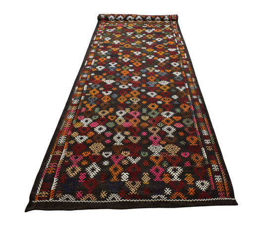 Kilim Antik El Dokuma Yün Yolluk Konya Karapınar Kilimi 0115 - Yeni - Çok Renkli