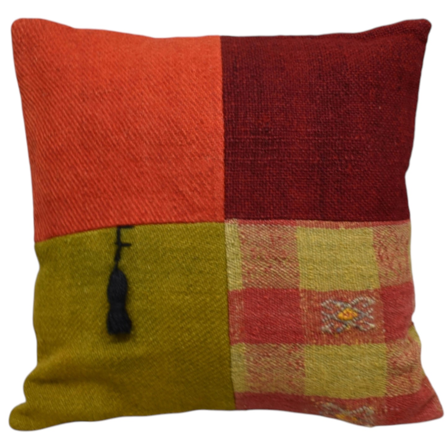 Kilim Antik El Dokuma Patchwork Kırkyama Dekoratif Kilim Kırlent Yastık Kılıfı 1181 - Yeni - Çok Renkli