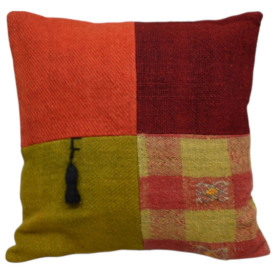 Kilim Antik El Dokuma Patchwork Kırkyama Dekoratif Kilim Kırlent Yastık Kılıfı 1181 - Yeni - Çok Renkli