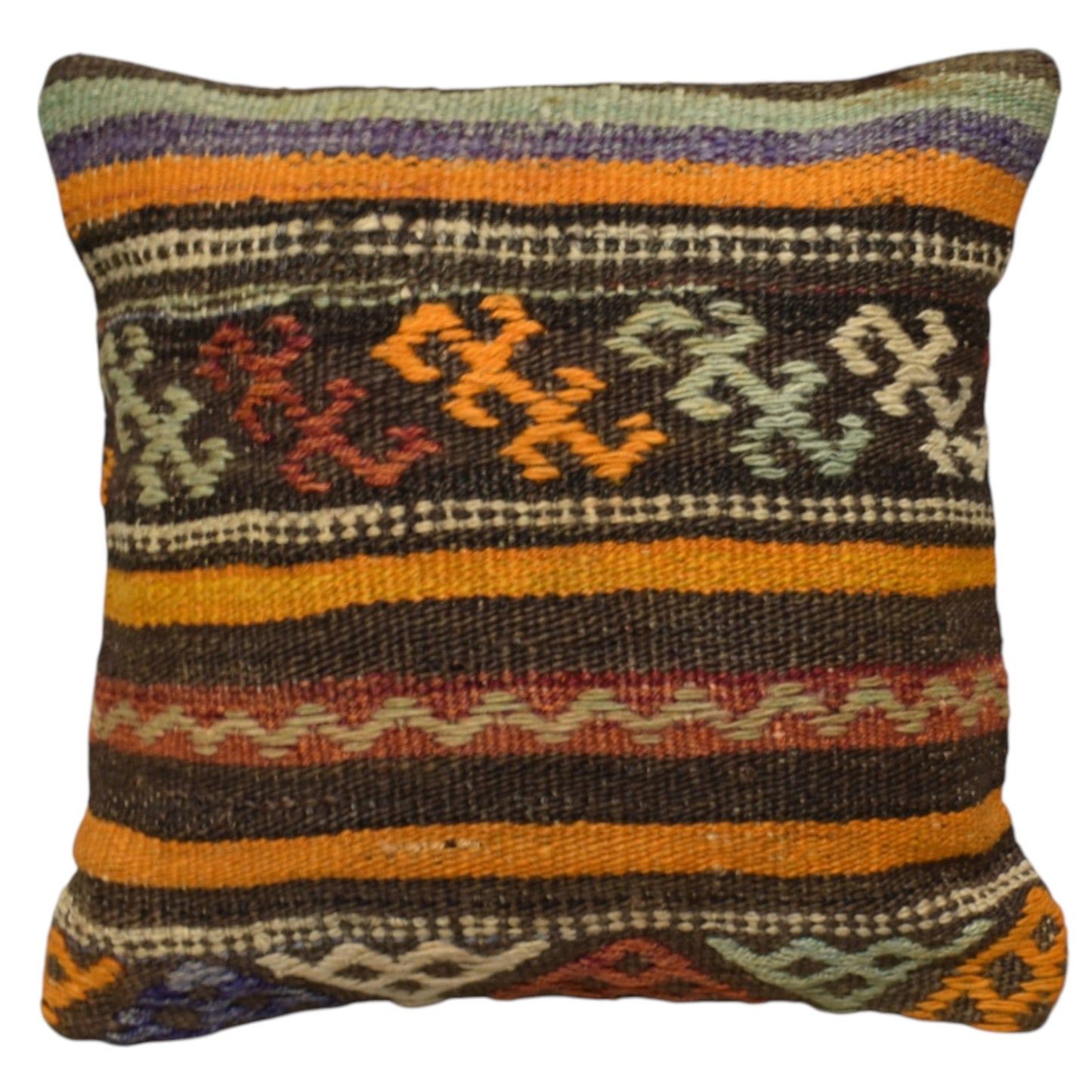 Kilim Antik El Dokuma Dekoratif Kilim Kırlent Yastık Kılıfı 1185 - Yeni - Çok Renkli