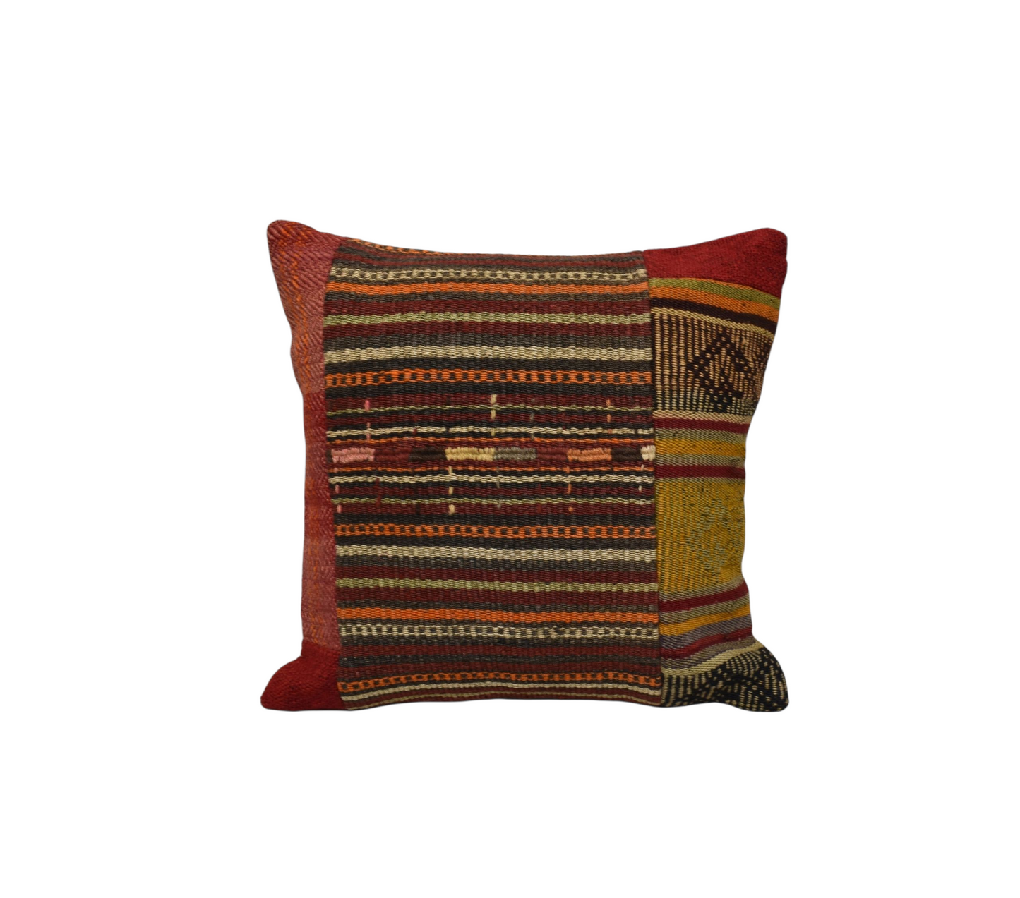 Kilim Antik El Dokuma Patchwork Kırkyama Dekoratif Kilim Kırlent Yastık Kılıfı 1200 - Yeni - Çok Renkli