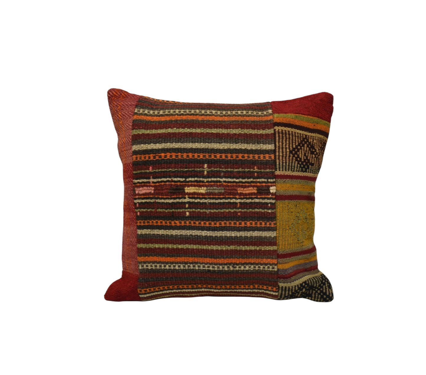 Kilim Antik El Dokuma Patchwork Kırkyama Dekoratif Kilim Kırlent Yastık Kılıfı 1200 - Yeni - Çok Renkli