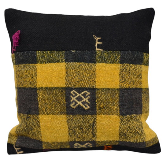 Kilim Antik El Dokuma Patchwork Kırkyama Dekoratif Kilim Kırlent Yastık Kılıfı 1218 - Yeni - Çok Renkli