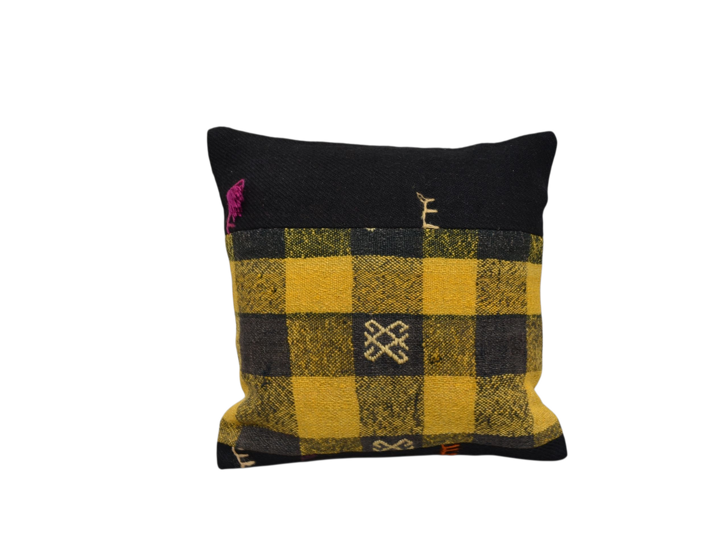 Kilim Antik El Dokuma Patchwork Kırkyama Dekoratif Kilim Kırlent Yastık Kılıfı 1218 - Yeni - Çok Renkli