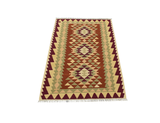 Kilim Antik El Dokuma Yün Kayseri Kilimi 0121 - Yeni - Çok Renkli