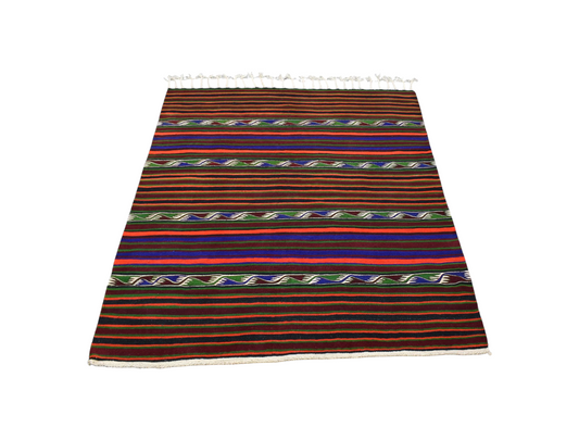 Kilim Antik El Dokuma Yün Fethiye Alara Yörük Kilimi 0122 - Yeni - Çok Renkli