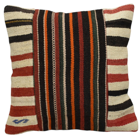 Kilim Antik El Dokuma Patchwork Kırkyama Dekoratif Kilim Kırlent Yastık Kılıfı 1235 - Yeni - Çok Renkli