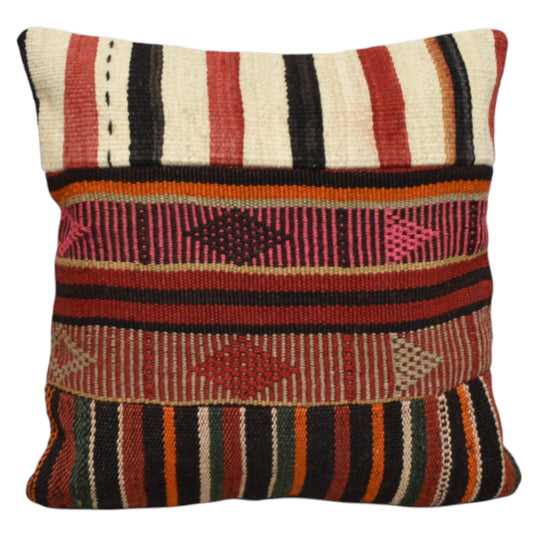 Kilim Antik El Dokuma Patchwork Kırkyama Dekoratif Kilim Kırlent Yastık Kılıfı 1239 - Yeni - Çok Renkli