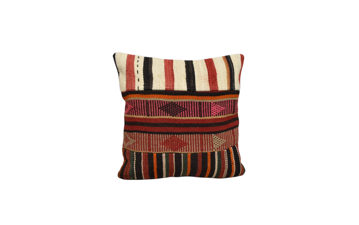 Kilim Antik El Dokuma Patchwork Kırkyama Dekoratif Kilim Kırlent Yastık Kılıfı 1239 - Yeni - Çok Renkli