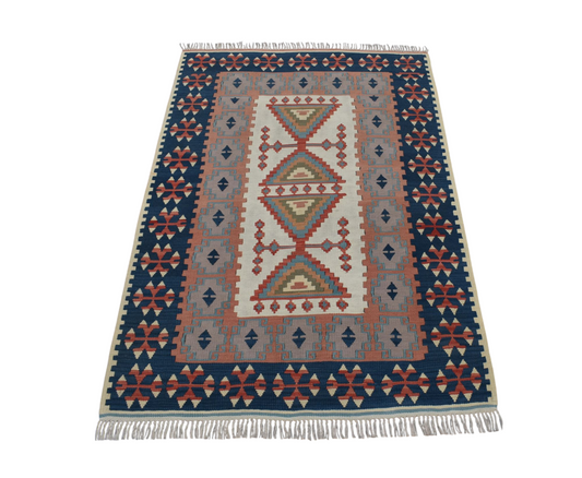 Kilim Antik El Dokuma Yün Balıkesir Kilimi 0125 - Vintage - Çok Renkli