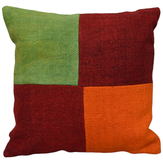 Kilim Antik El Dokuma Patchwork Kırkyama Dekoratif Kilim Kırlent Yastık Kılıfı 1276 - Yeni - Çok Renkli