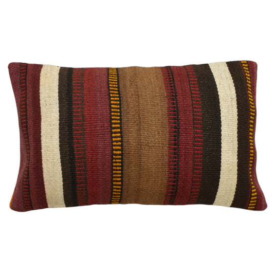 Kilim Antik El Dokuma Dekoratif Lumbar Kilim Kırlent Yastık Kılıfı 1286 - Yeni - Çok Renkli