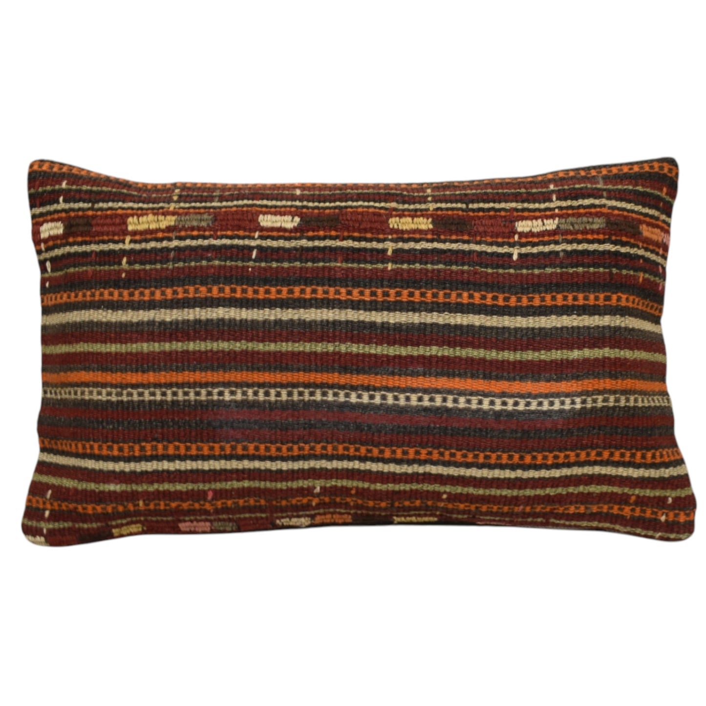 Kilim Antik El Dokuma Dekoratif Lumbar Kilim Kırlent Yastık Kılıfı 1290 - Yeni - Çok Renkli