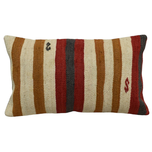 Kilim Antik El Dokuma Dekoratif Lumbar Kilim Kırlent Yastık Kılıfı 1295 - Yeni - Çok Renkli
