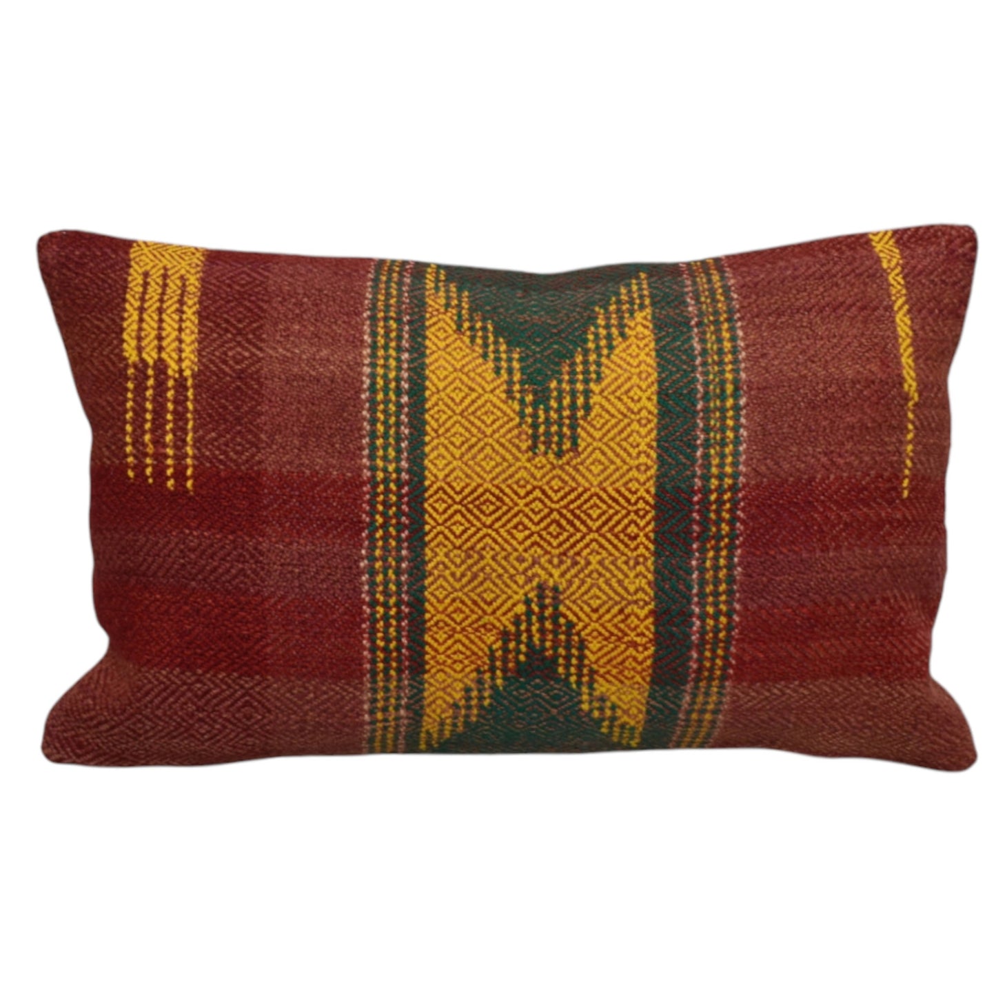 Kilim Antik El Dokuma Dekoratif Lumbar Kilim Kırlent Yastık Kılıfı 1297 - Yeni - Çok Renkli