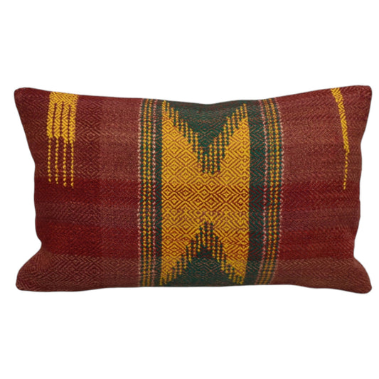 Kilim Antik El Dokuma Dekoratif Lumbar Kilim Kırlent Yastık Kılıfı 1297 - Yeni - Çok Renkli
