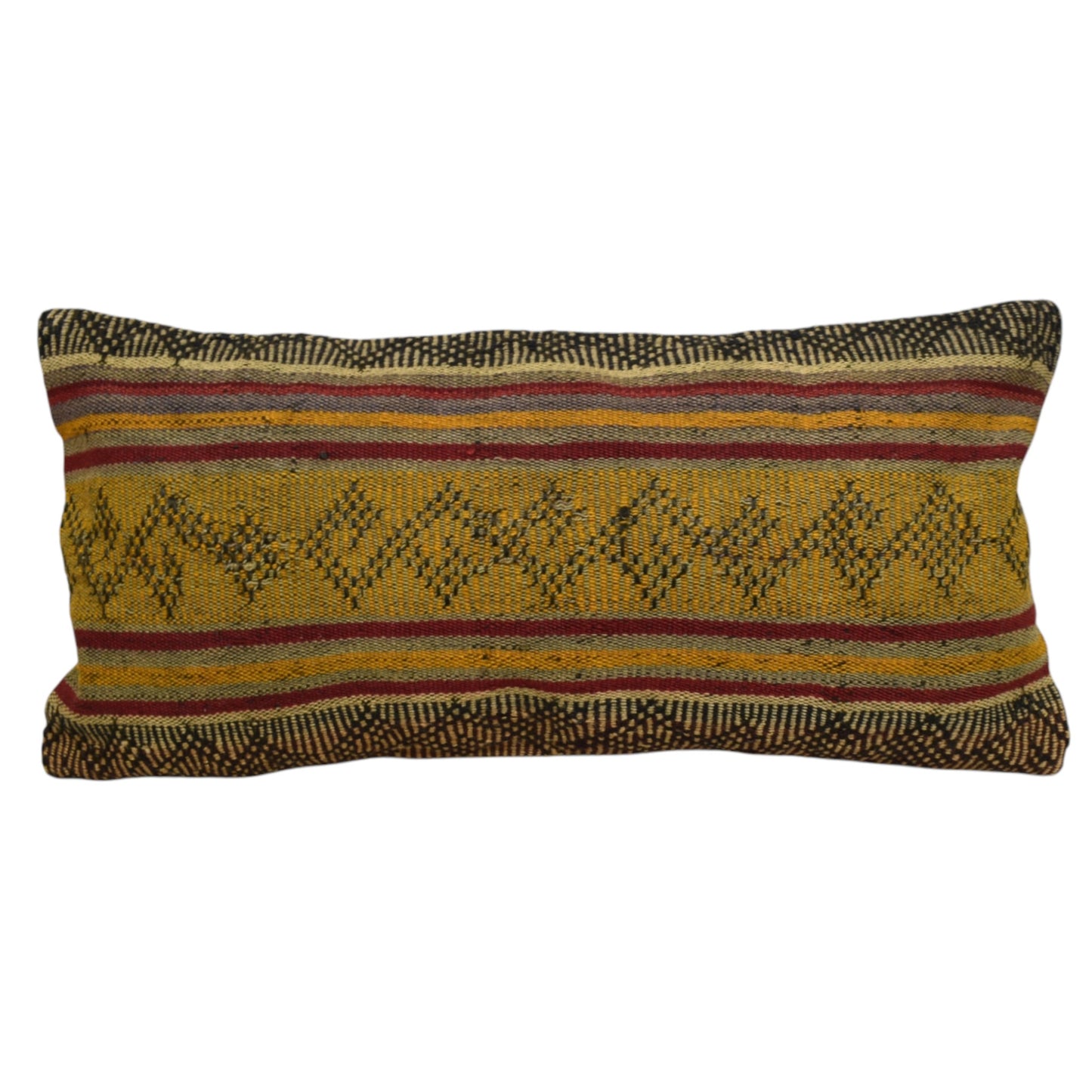 Kilim Antik El Dokuma Dekoratif Lumbar Kilim Kırlent Yastık Kılıfı 1317 - Yeni - Çok Renkli