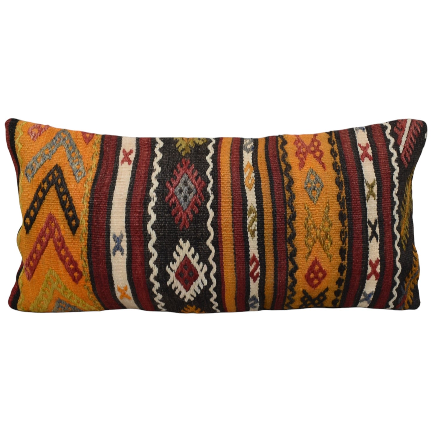 Kilim Antik El Dokuma Dekoratif Lumbar Kilim Kırlent Yastık Kılıfı 1319 - Yeni - Çok Renkli