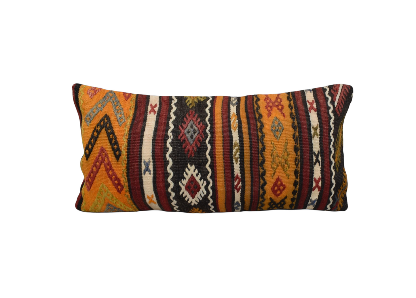 Kilim Antik El Dokuma Dekoratif Lumbar Kilim Kırlent Yastık Kılıfı 1319 - Yeni - Çok Renkli