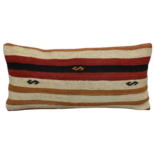 Kilim Antik El Dokuma Dekoratif Lumbar Kilim Kırlent Yastık Kılıfı 1323 - Yeni - Çok Renkli