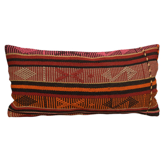 Kilim Antik Kadife Dekoratif Lumbar Kilim Kırlent Yastık Kılıfı 1326 - Yeni - Çok Renkli