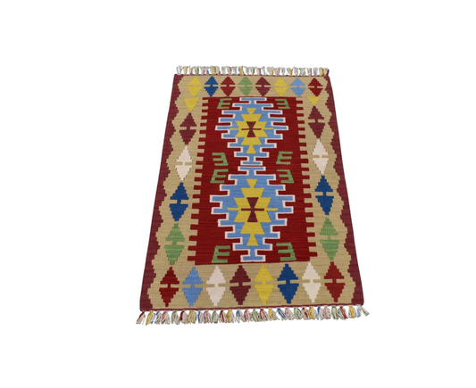 Kilim Antik El Dokuma Yün Pınarbaşı Kayseri Kilimi 0132 - Yeni - Çok Renkli