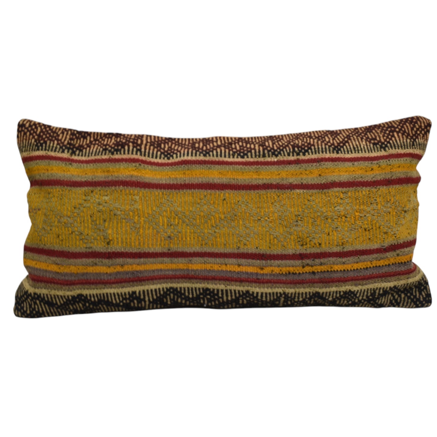 Kilim Antik El Dokuma Dekoratif Lumbar Kilim Kırlent Yastık Kılıfı 1355 - Yeni - Çok Renkli