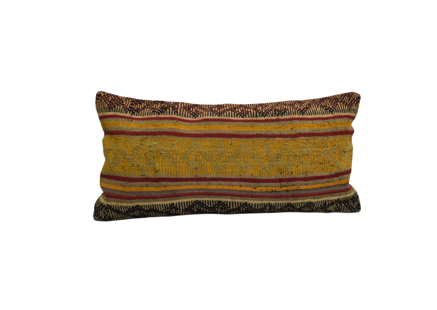 Kilim Antik El Dokuma Dekoratif Lumbar Kilim Kırlent Yastık Kılıfı 1355 - Yeni - Çok Renkli