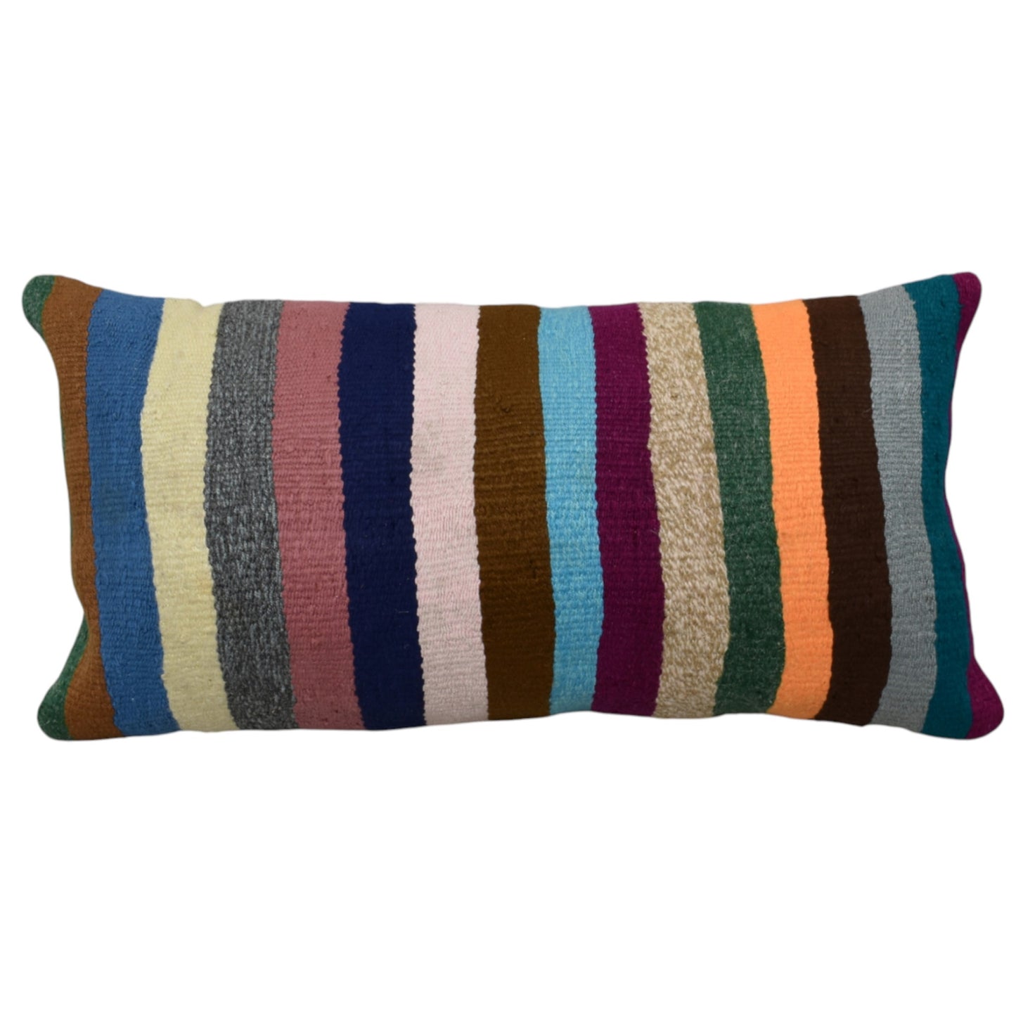 Kilim Antik El Dokuma Dekoratif Lumbar Kilim Kırlent Yastık Kılıfı 1417 - Yeni - Çok Renkli