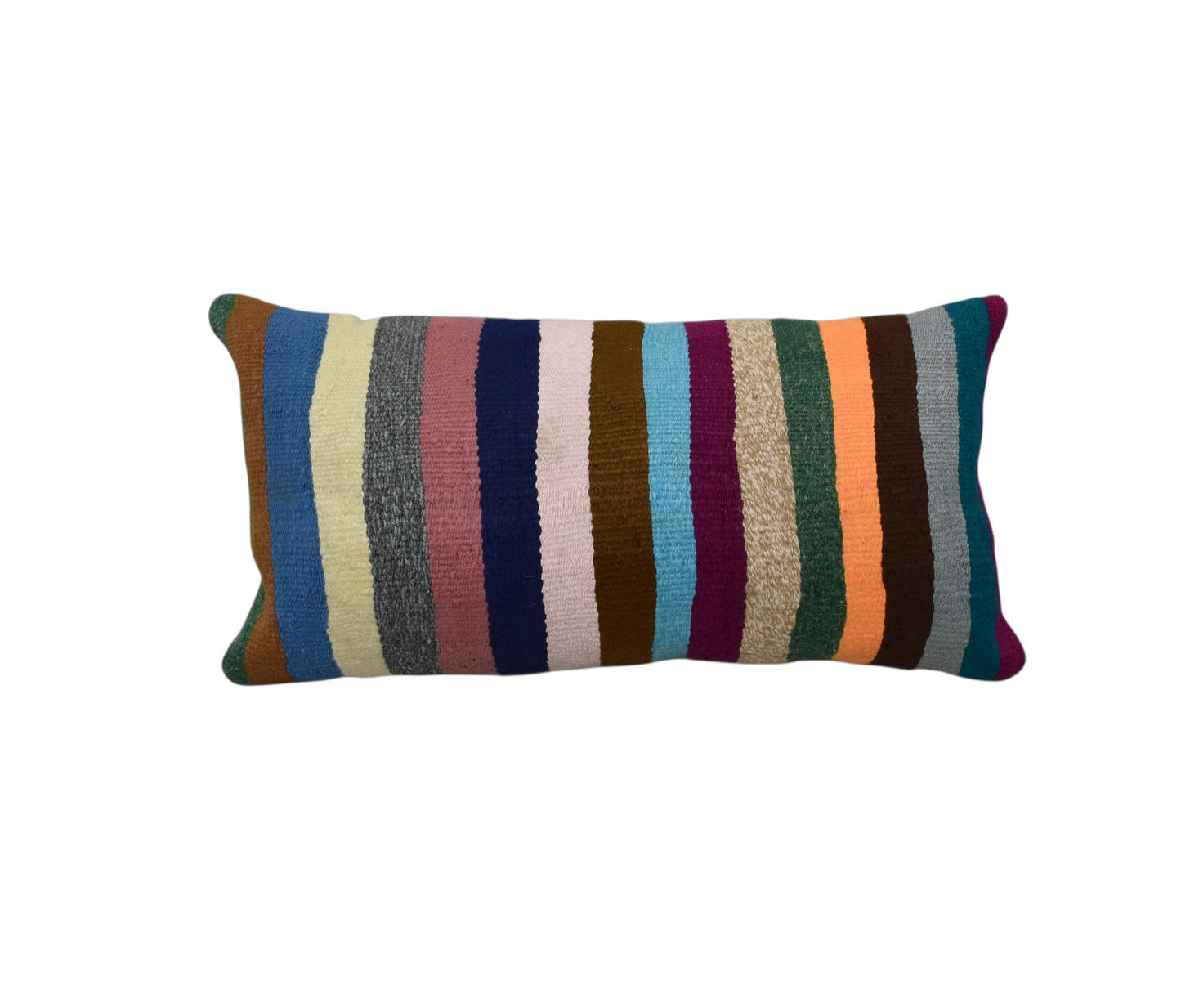 Kilim Antik El Dokuma Dekoratif Lumbar Kilim Kırlent Yastık Kılıfı 1417 - Yeni - Çok Renkli